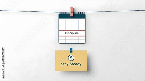 Calendar and dollar sign indicating discipline and financial stability