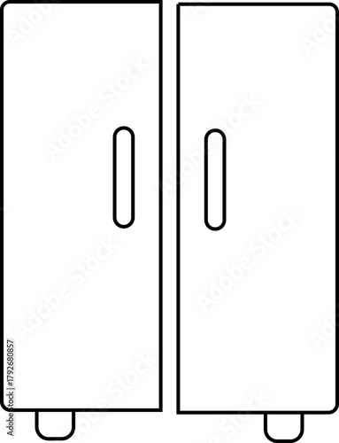 Refrigrator collection icon. Can be used for coloring books.Coloring vector basic element graphic design.Vector of a coloring of a refrigrator. refrigrator technology outline icon.