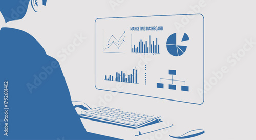 Business Analytics Dashboard on Computer Screen