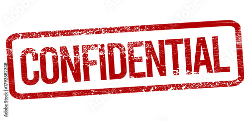 Confidential Red stamp on a white background