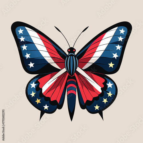 Freedom Wings: American Flag Butterfly