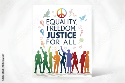 Human Rights Day Illustration – Equality, Freedom, and Justice for All Concept Art