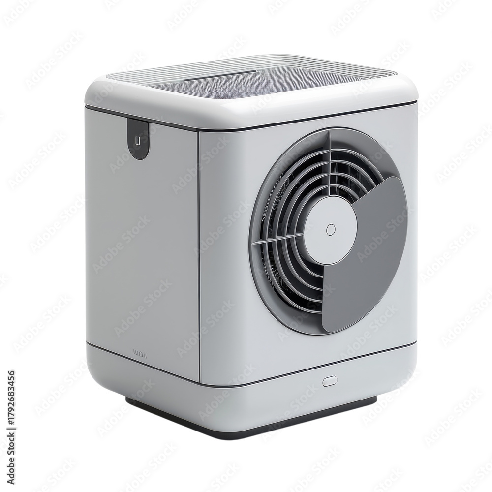 Obraz premium Compact portable air cooler with modern design for efficient cooling in small spaces on transparent background