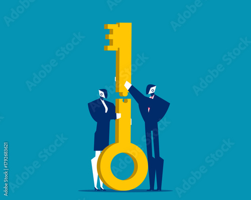 Robot. Artificial intelligence jigsaw the keys together