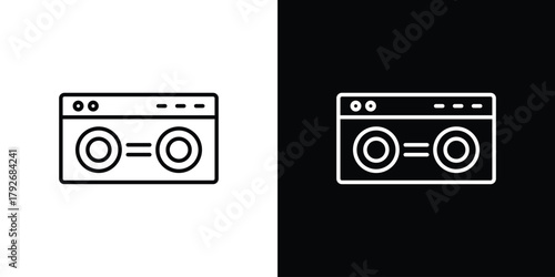 Boombox icons. Editable Stroke. logotype design concept