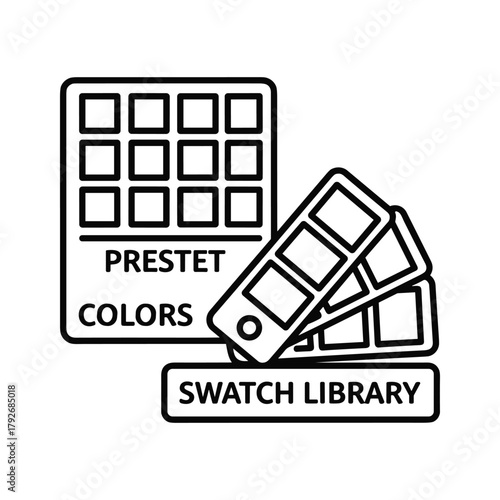 Color swatch library and preset colors palette