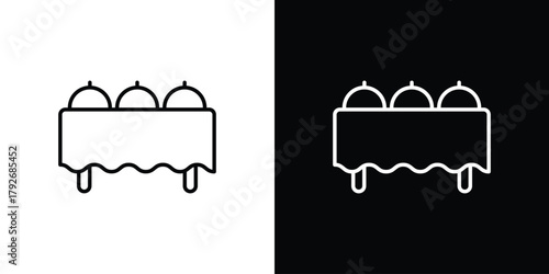 Buffet icons. Editable Stroke. logotype design concept