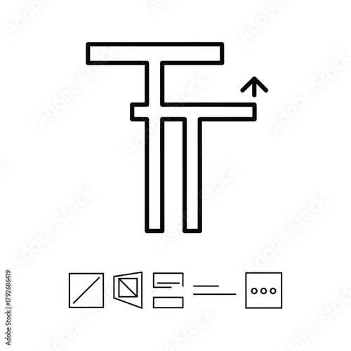 Abstract representation of hierarchical structure or data flow with upward movement
