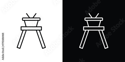 Camp table icons. Editable Stroke. logotype design concept