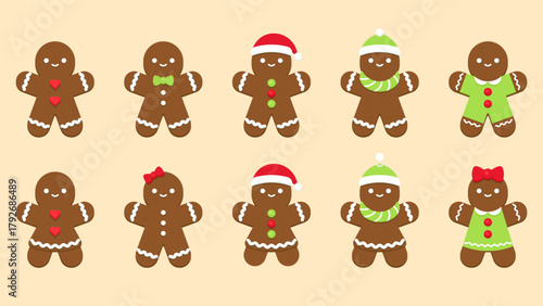 Chocolate Gingerbread Cookies in Christmas Clothing