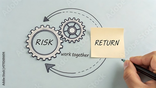 Gears arranged in a circle depicting business risk and return