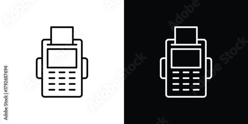 Card machine icons. Editable Stroke. logotype design concept