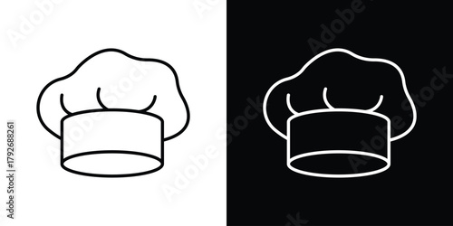 Chef hat icons. Editable Stroke. logotype design concept