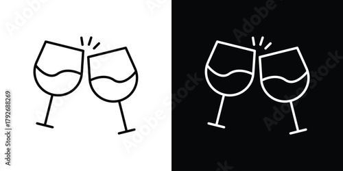 Cheers icons. Editable Stroke. logotype design concept