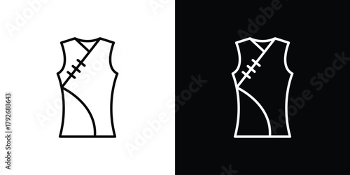 Chinese dress icons. Editable Stroke. logotype design concept