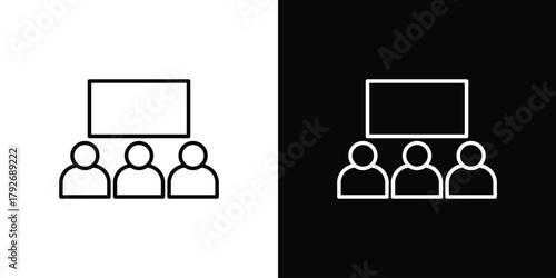 Classroom icons. Editable Stroke. logotype design concept