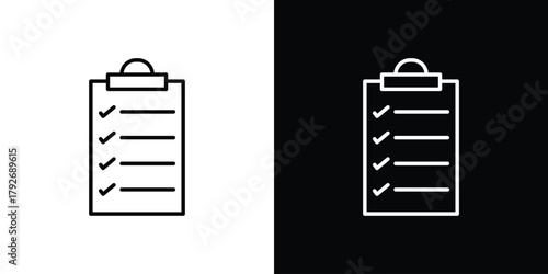 Clipboard icons. Editable Stroke. logotype design concept