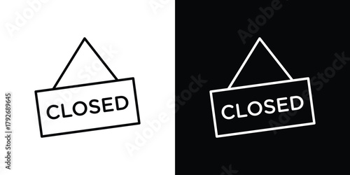 Closed icons. Editable Stroke. logotype design concept
