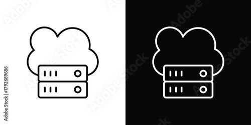 Cloud server icons. Editable Stroke. logotype design concept
