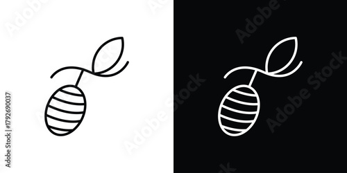 Cocoon icons. Editable Stroke. logotype design concept
