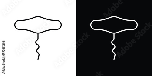 Corkscrew icons. Editable Stroke. logotype design concept