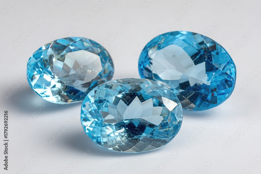 Fototapeta premium Three light-blue gemstones (1)