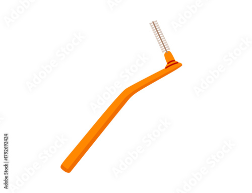 Interdental proxy brush for cleaning teeth gaps. Interproximal brush. Oral care and dental hygiene tool. Hand drawn vector illustration.