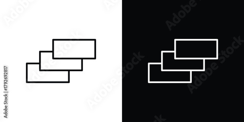 Depth perception icons. Editable Stroke. logotype design concept