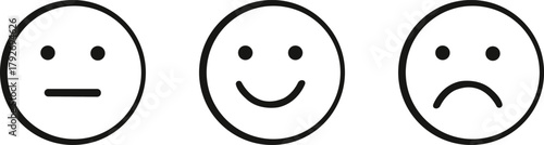 Emoji icon set.Smiley icon line set. Emoji icon collection containing happy emotion, sad, smiling, surprised, angry, relaxed, confused, laughing, excited and shocked emoticon icons.