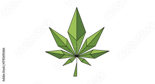 Geometric cannabis leaf illustration for medical use.