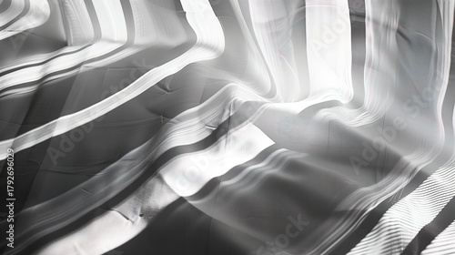 Architectural Light Beam and Linear Shadows on Soft Undulating Linen, a Study of Light and Texture