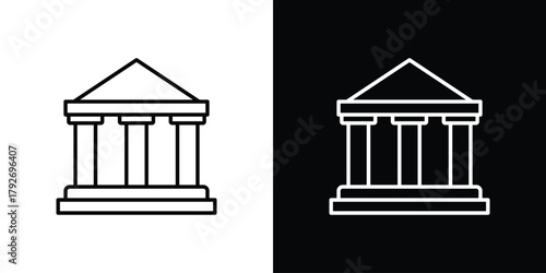 Federal agency icons. Editable Stroke. logotype design concept