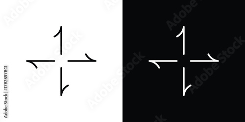 Four directions icons. Editable Stroke. logotype design concept