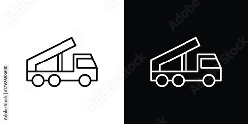 Gangway truck icons. Editable Stroke. logotype design concept