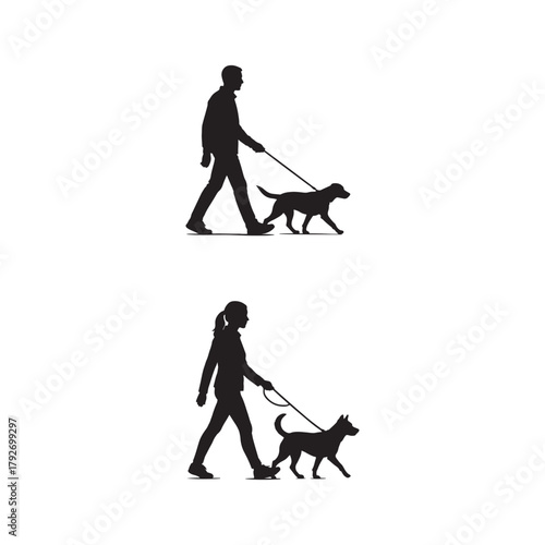 people walking their dogs