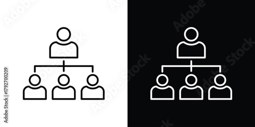 Hierarchical structure icons. Editable Stroke. logotype design concept