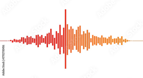 Vibrant Earthquake Waveform Illustration on White Background.