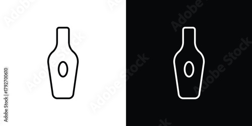 Hine bottle icons. Editable Stroke. logotype design concept