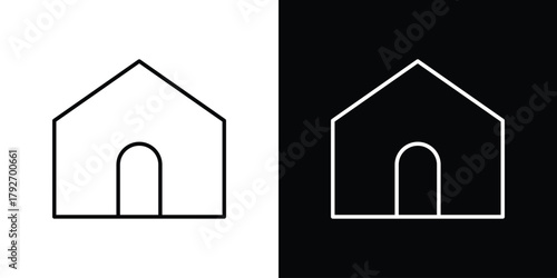 Home icons. Editable Stroke. logotype design concept