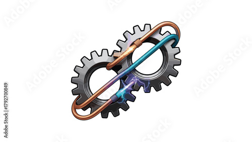 Infinity concept design with gear and energy connections
