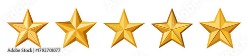 Golden star rating system award excellence success achievement celebration