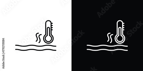 Hot Water icons. Editable Stroke. logotype design concept