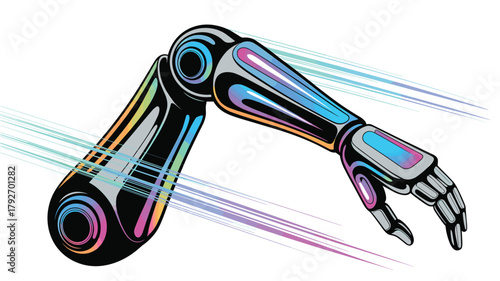 Robotic arm design concept with metallic style