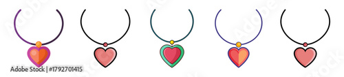 Simple heart necklace design for family love jewelry