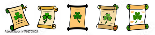 Irish blessing scroll with shamrocks decorative elements