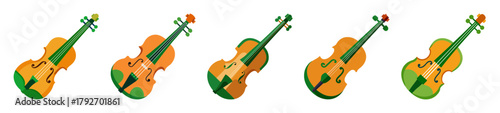 Simple irish fiddle art isolated on