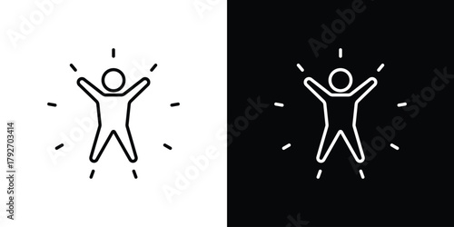 Joy icons. Editable Stroke. logotype design concept