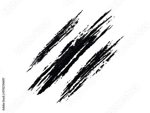 Claw Scratch Vector Art. Scratched Surface Grunge Tear Mark Design