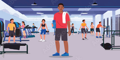Gym Workout Routine Active Lifestyle with Trainer