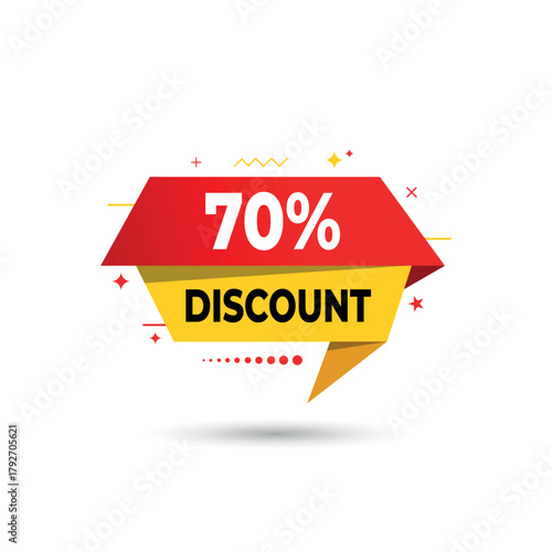 dynamic 70% discount sticker design for marketing